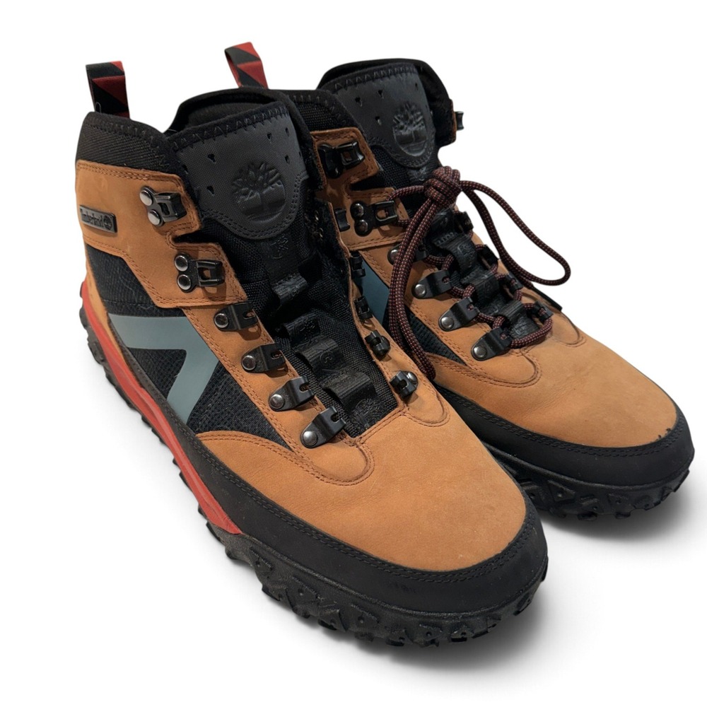 Timberland Solar Wave LT Mid Waterproof Hiking Boots Mens 12 Wheat Red A67M8